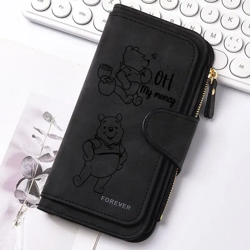 Color: Orange - ? Winnie the Pooh Women Wallets Card Wallet Coin Wallet Womens Bags for Girls Purse ID Wallets Female Coin Purse Girls Gift