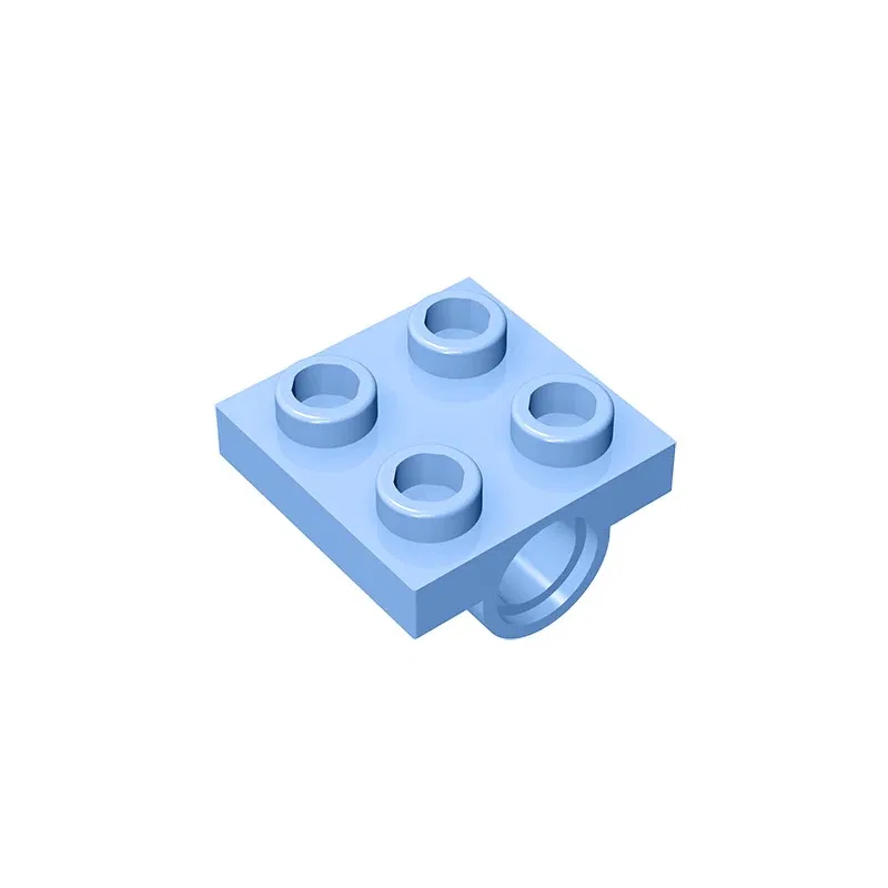 Color: Chocolate - MOC PARTS GDS-848 Plate, Modified 2 x 2 with Pin Hole - Full Cross Support Underneath compatible with lego 10247 2444