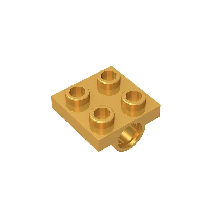 Color: Chocolate - MOC PARTS GDS-848 Plate, Modified 2 x 2 with Pin Hole - Full Cross Support Underneath compatible with lego 10247 2444