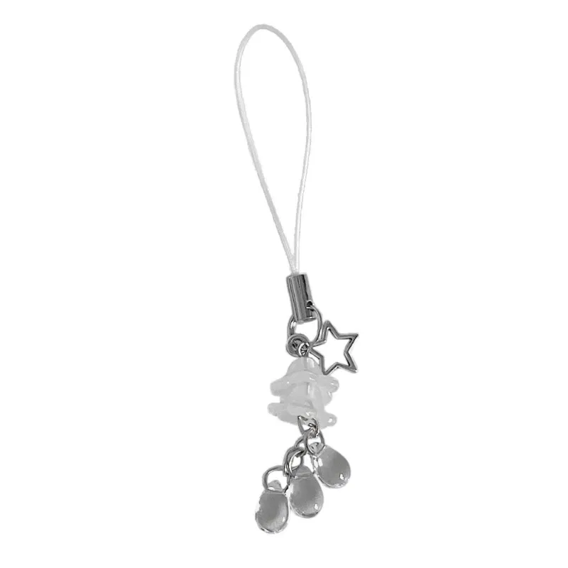 Color: Glow green - Goth Y2K Phone Charm Pendant Kawaii-Key Chain For Bag Cute Accessory Women Guitar Strap Lanyard Beaded Keychain Pendant