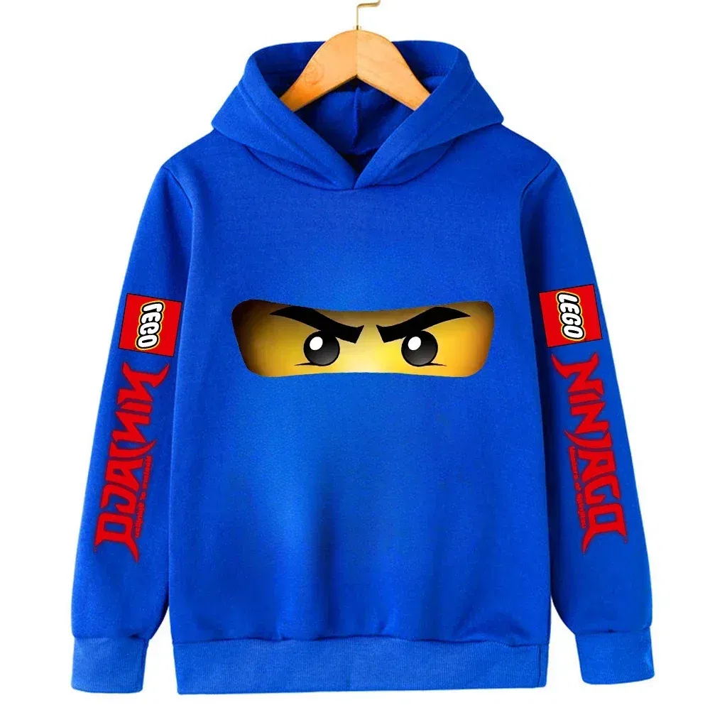 Color: green, Kid Size: 3M - Lego Phantom Ninja Cartoon Children's Hooded Hoodies Casual Sports Sweatshirt 3-13 Year Old Boy Kid Baby Girls Clothes Pullover