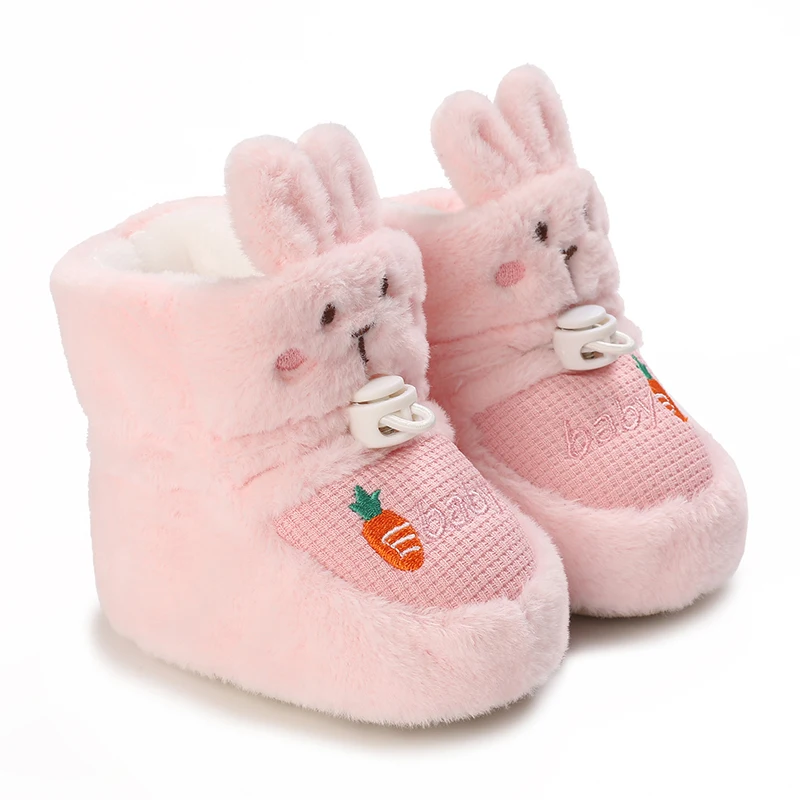 Color: green, Baby Age: 13-18 Months - Winter New Cute Cartoon Baby Booties Boy Girl Boots Cotton Soft-Sole Non-Slip Warm Toddler First Walkers Infant Crib Shoes