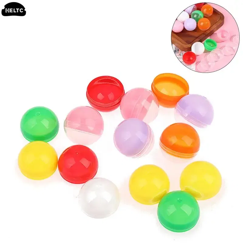 Color: Olive - 50pc Mini 28/32MM Clear Transparency Plastic Capsule Toy Surprise Ball Tiny Container Making Things Model Gashapon toy Random
