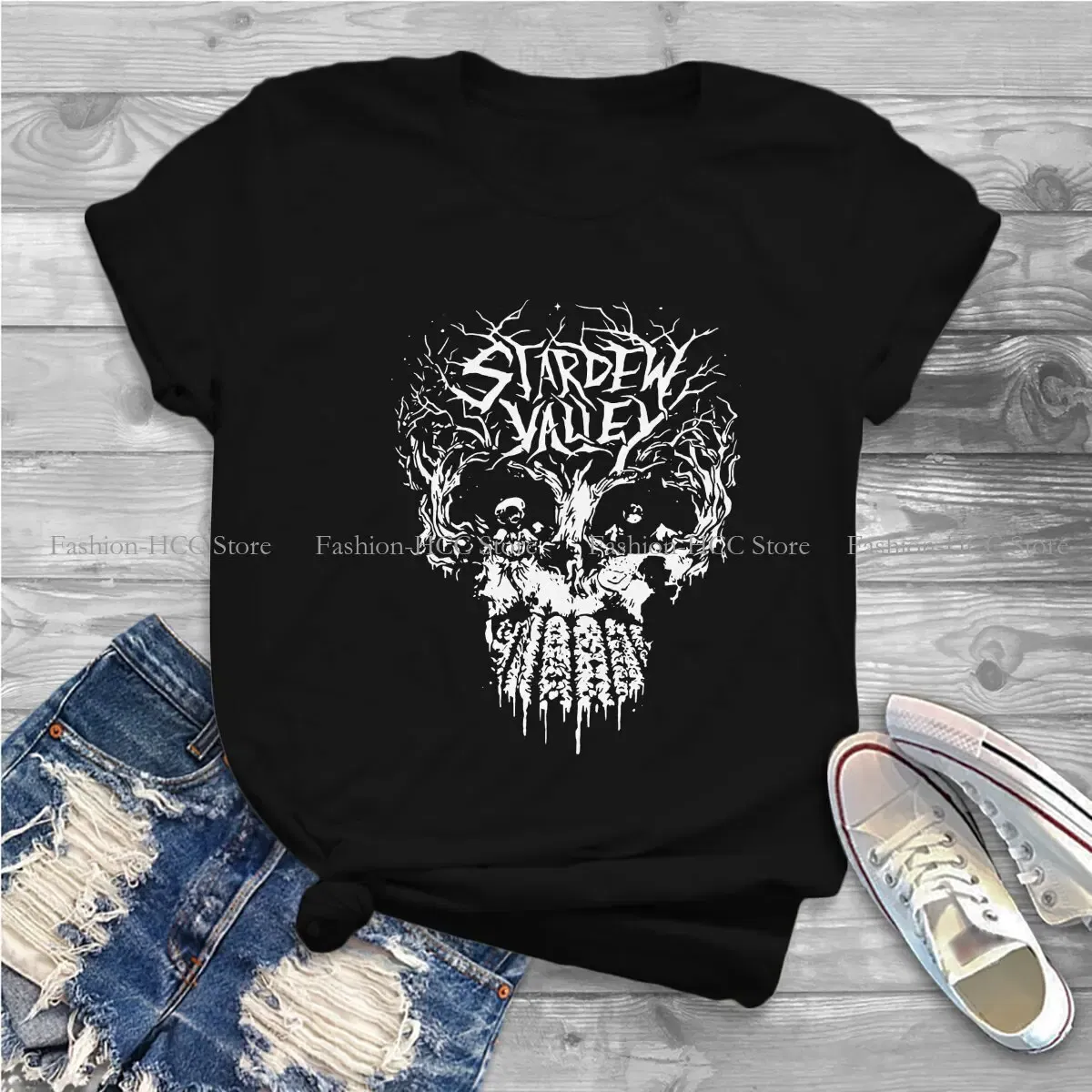 Color: WHITE, Size: XXL - Active Hipster Polyester TShirts Stardew Valley Game Abigail Sebastian Female Style Tops T Shirt Round Neck