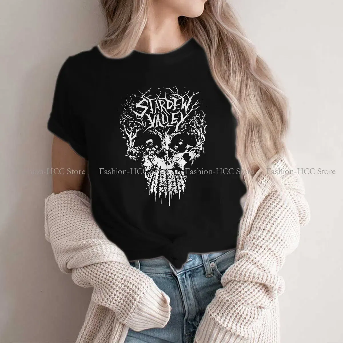 Color: WHITE, Size: XXL - Active Hipster Polyester TShirts Stardew Valley Game Abigail Sebastian Female Style Tops T Shirt Round Neck