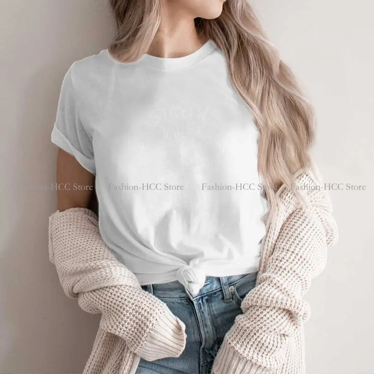 Color: WHITE, Size: XXL - Active Hipster Polyester TShirts Stardew Valley Game Abigail Sebastian Female Style Tops T Shirt Round Neck