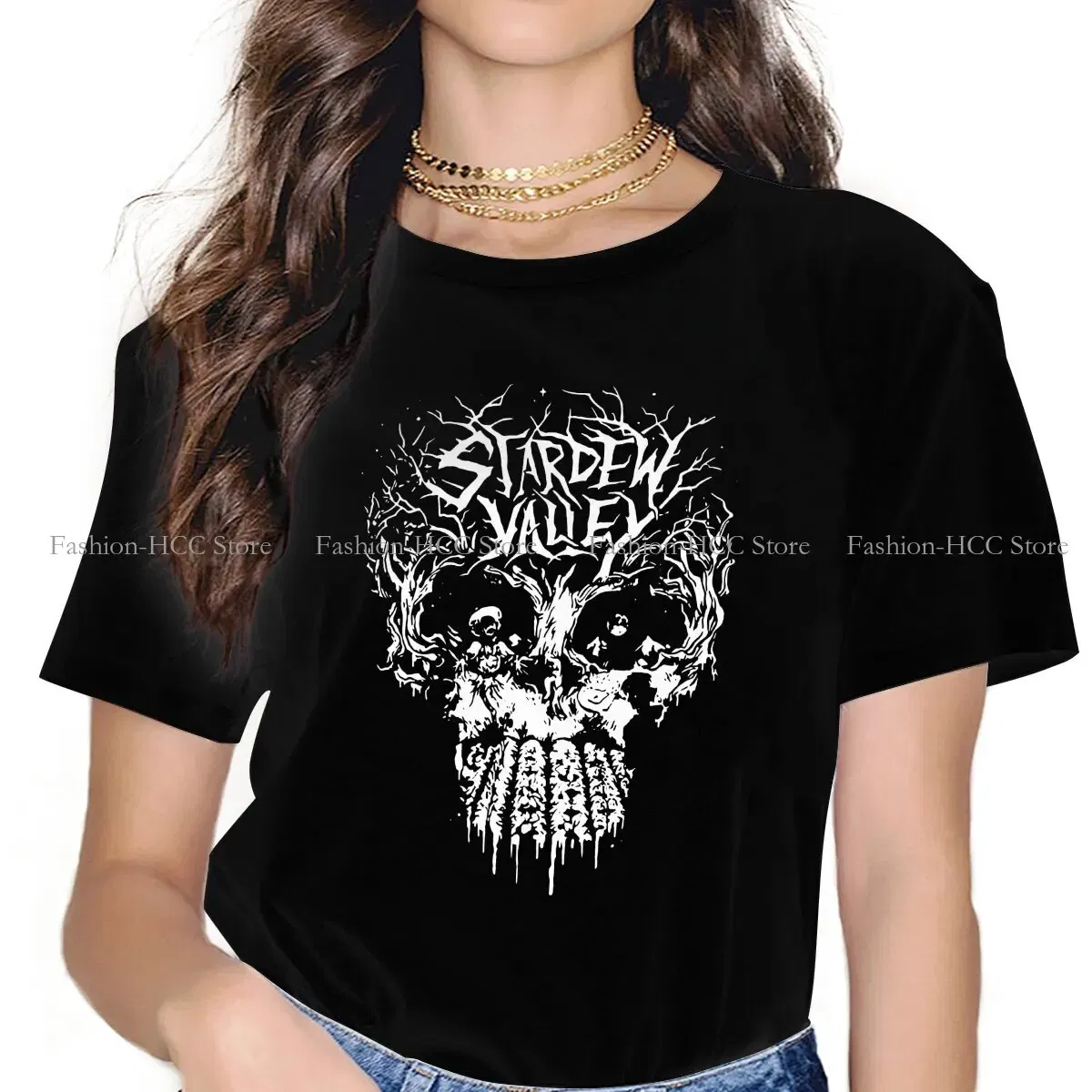 Color: WHITE, Size: XXL - Active Hipster Polyester TShirts Stardew Valley Game Abigail Sebastian Female Style Tops T Shirt Round Neck