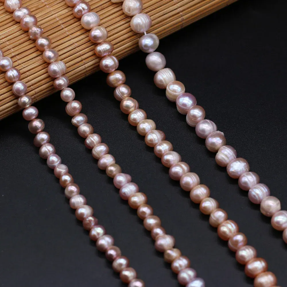 Color: PURPLE, Item Diameter: 17mm - Natural Freshwater Real Pearl Beads White Fine pearls Punch Loose Beads for DIY Women Elegant Bracelet Necklace Jewelry Making