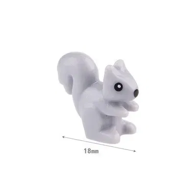 Color: DARK GRAY - MOC City Animal Building Block Figures Hare Dairy Cow Squirrel Dolphin Pug DIY Farm Street View Accessories Bricks Toys Gifts