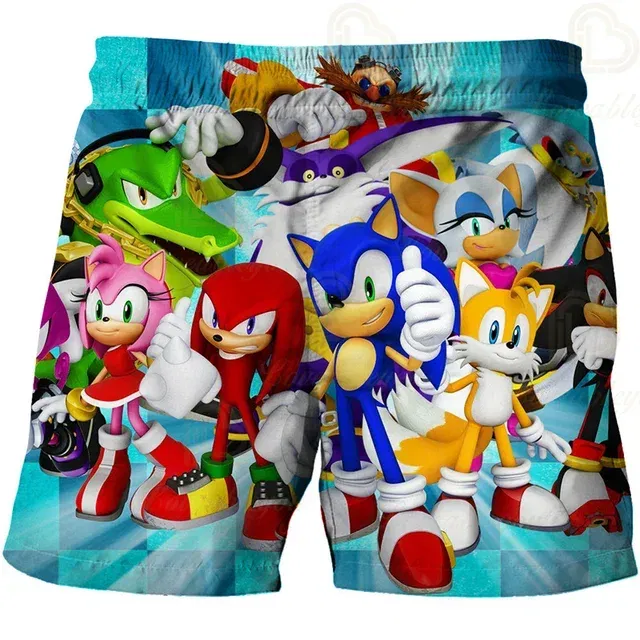 Color: GRAY, Kid Size: 3T - New Anime Kids Sonic Shorts Fashion Boys Girls Clothes Harajuku Cute Baby Cartoon Casual Summer Boy Boy Beach Pants