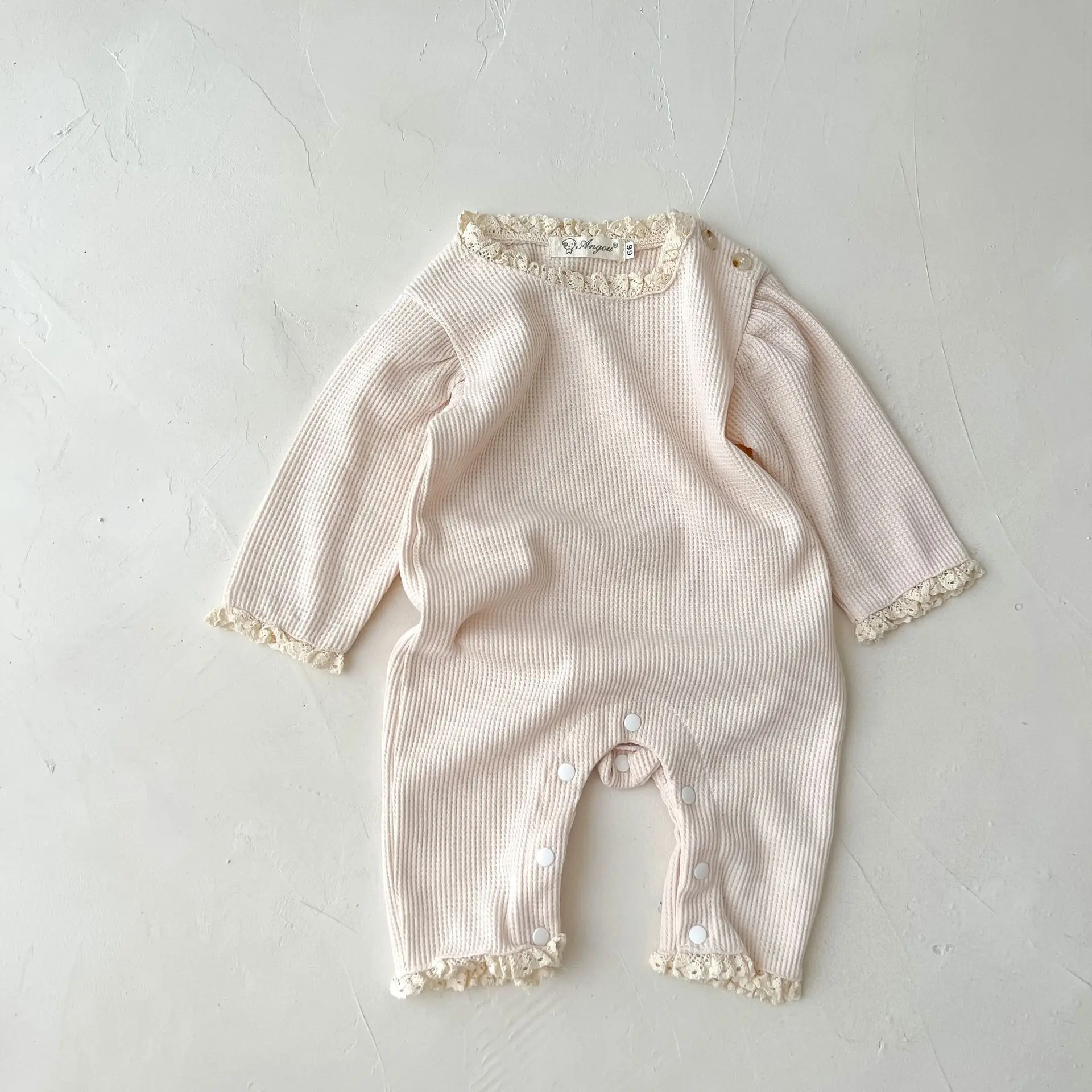Color: Brown, Size: Mother 5XL, Height: 140 cm - Personalized Toddler Newborn Infant Baby Girl Romper Custom Name Soft Clothing Ruffle Jumpsuit Fall Spring Playsuit