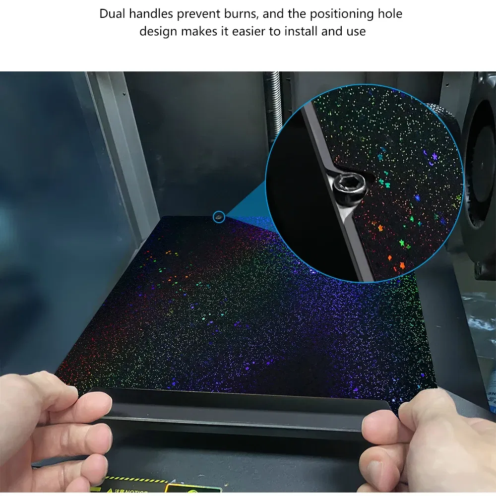 Color: Black, Size: 2.3mm - K1C 235x235 Bed 310x315 Build Plate For Creality K1 Max K1 Pei Plate Ender 3 S1 Spring Steel Magnetic Pei Sheet Pey Build Plate