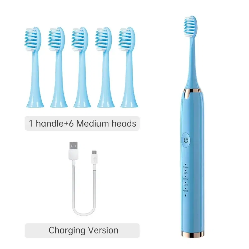 Color: Brown - Sonic Electric Toothbrush Oral Care Whitening Tooth Brush Rechargeable Automatic Adult IPX7 Waterproof Powerful Smart Toothbrush