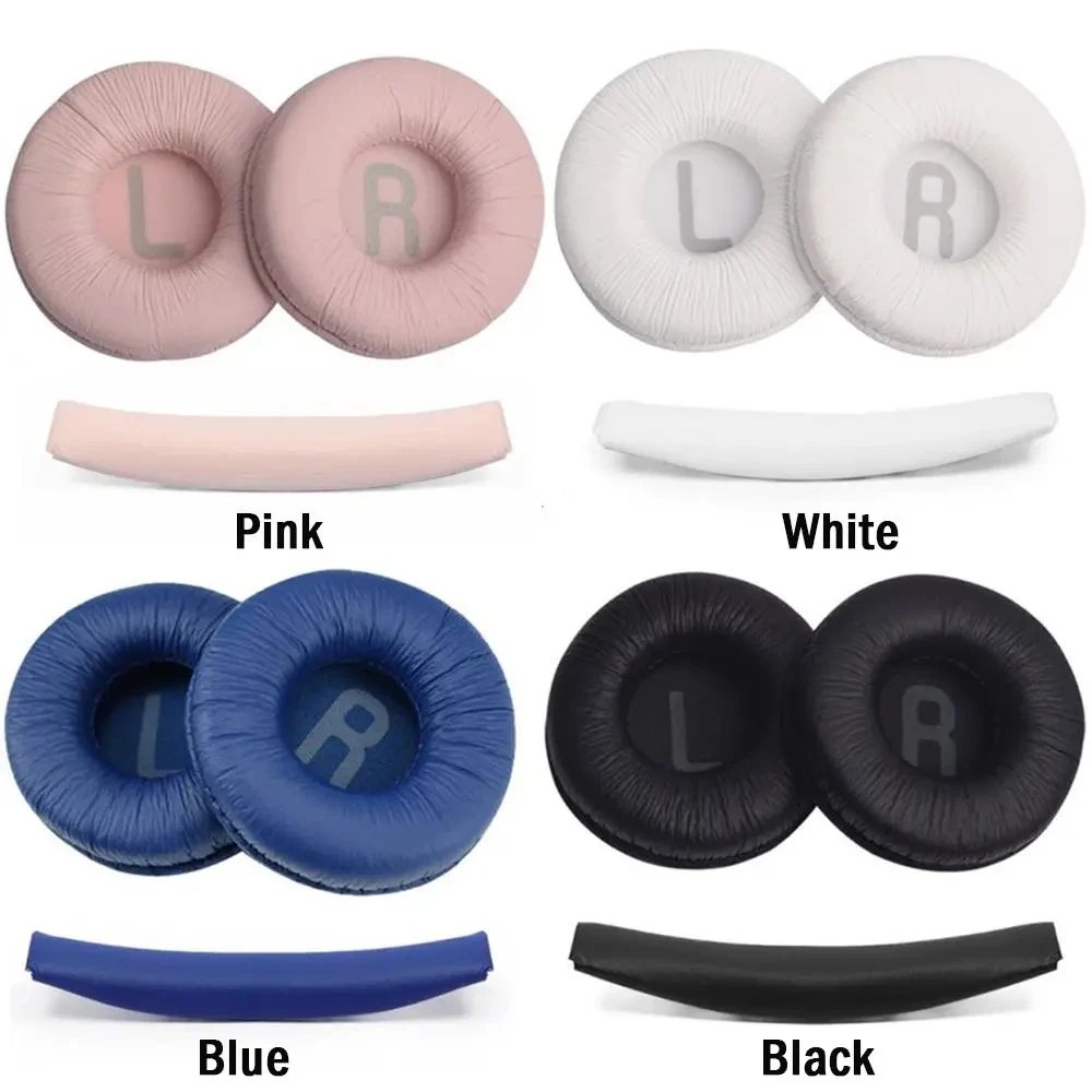 Color: Pink - Replacement Ear Pads Soft Leather Foam Pads for JBL Tune 600, T450, T450BT, T500BT, JR300BT, 70mm, 1 Set