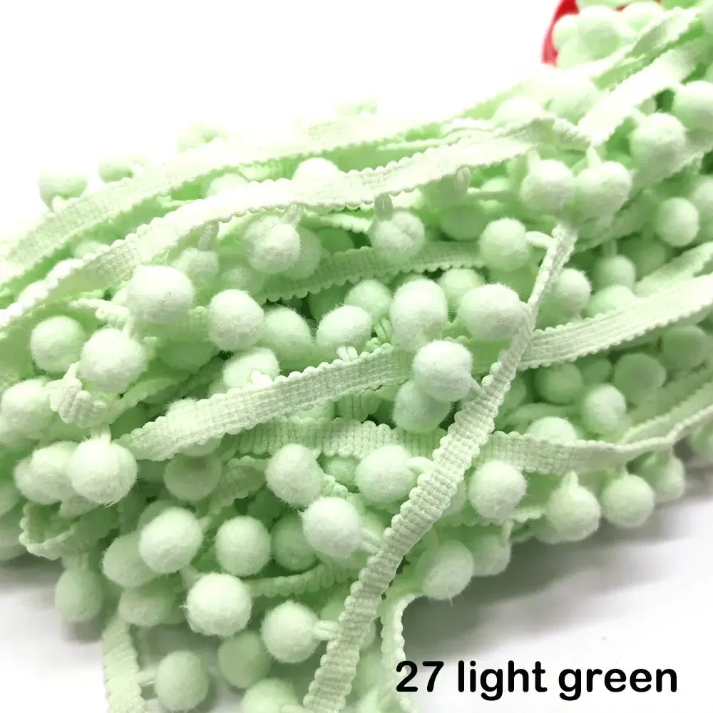 Color: blackish green, Size: S - 1-5yard Pom pom Fringe Lace Ribbon Pompom Trim Ball Fabric DIY Sewing Tassel Lace Kintted Fabric Handmade DIY Craft Accessorie
