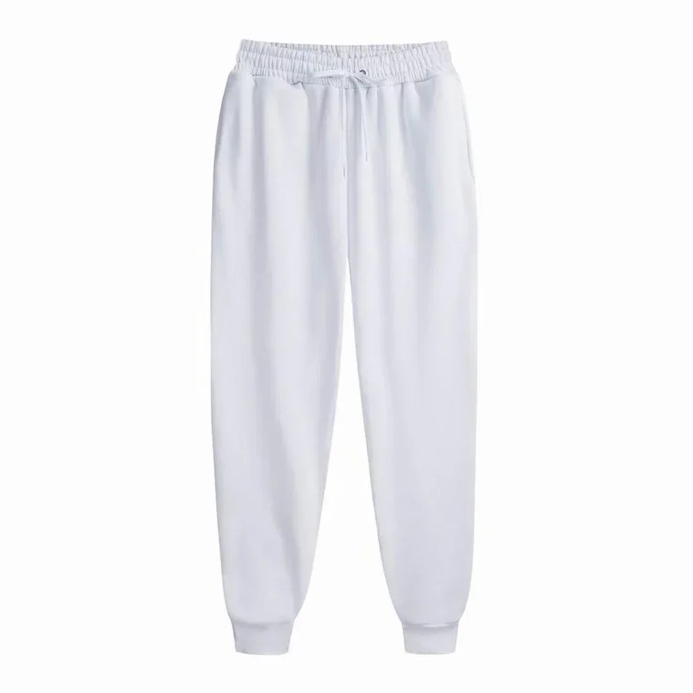Color: Clear, Size: M - Men's Casual Sweatpants Fleece Sports Pants Unisex Fashion Solid Loose Trousers Streetwear Autumn Winter Jogging Fitness Pants