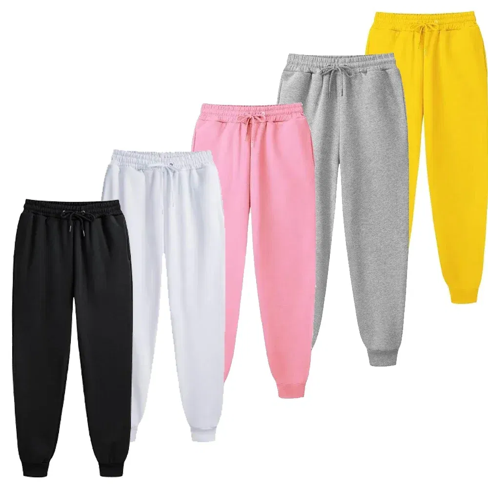 Color: Clear, Size: M - Men's Casual Sweatpants Fleece Sports Pants Unisex Fashion Solid Loose Trousers Streetwear Autumn Winter Jogging Fitness Pants