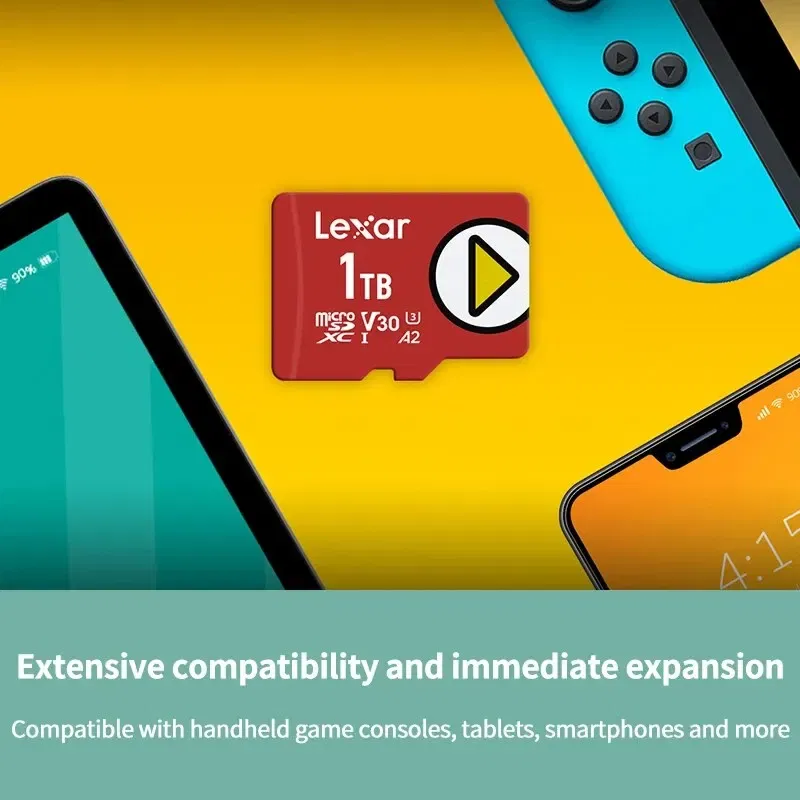 Capacity: 1TB - Lexar Newest Carte SD Nintendo Switch Game Special Purpose Storage Cards 1TB 512GB 256GB 128GB UHS-I V30 A2 SDXC Micro SD Card
