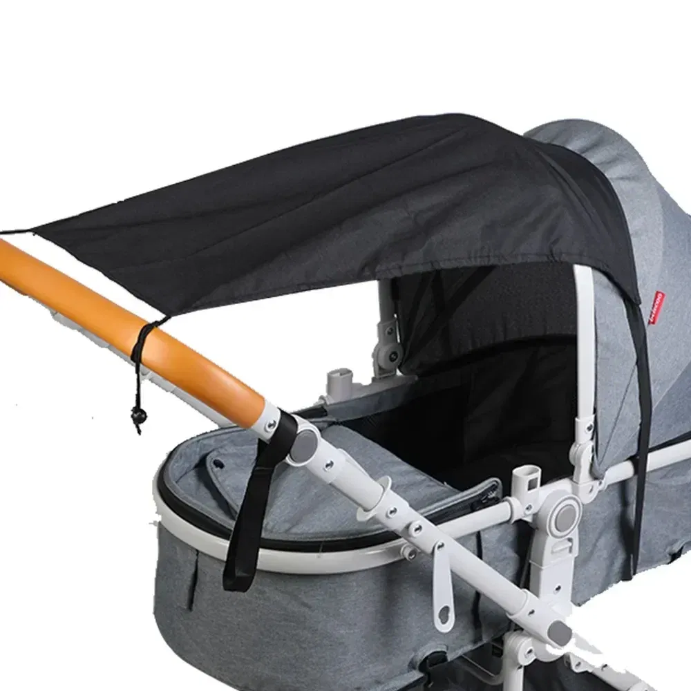 Color: WHITE - Universal Baby Stroller Accessories Sun Shade UV Protection Sunshade Carriage Canopy Cover for Prams Infants Car Seat Sun Visor