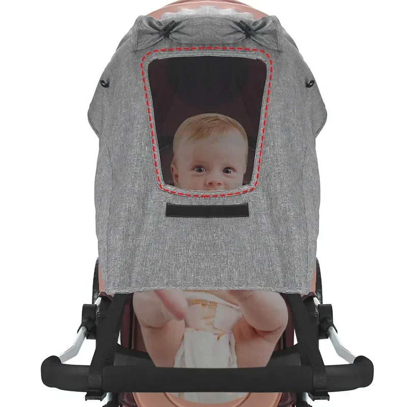 Color: WHITE - Universal Baby Stroller Accessories Sun Shade UV Protection Sunshade Carriage Canopy Cover for Prams Infants Car Seat Sun Visor