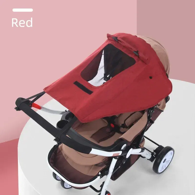 Color: WHITE - Universal Baby Stroller Accessories Sun Shade UV Protection Sunshade Carriage Canopy Cover for Prams Infants Car Seat Sun Visor