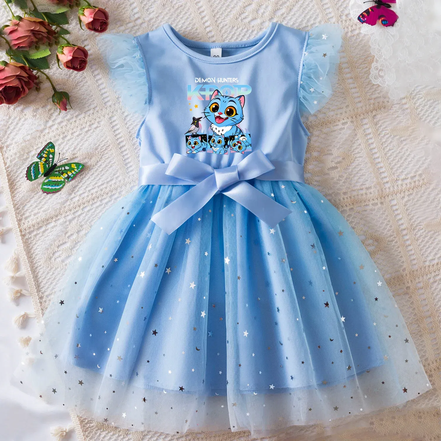Color: Red, Size: One Size, Height: 164 - KPop Demon Hunters Girls Dress Kids Party Halloween Carnival Birthday Party Clothes Princess Tutu Dresses Costume Children Gift
