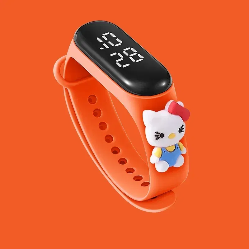 Color: Silver - Disney Stitch LED Waterproof Kids Digital Watch Spiderman Hulk Children Watch Sports Touch Electronic Kids Gifts