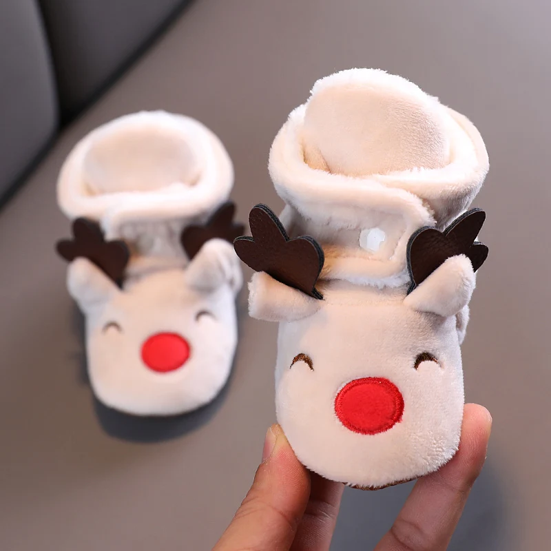 Color: MULTI, Baby Age: 0-6 Months - Winter New Cute Cartoon Baby Booties Boy Girl Boots Cotton Soft-Sole Non-Slip Warm Toddler First Walkers Infant Crib Shoes