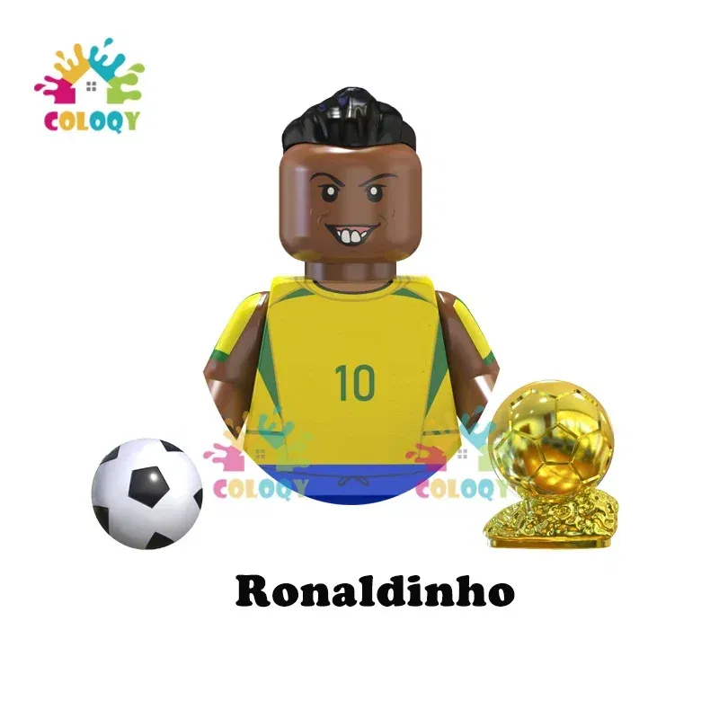 Color: Trans-green, Ships From: CHINA - Kids Toys World Famous Football Stars Building Blocks Sport Player Mini Action Figures Golden Cup Toys For Boys Christmas Gifts