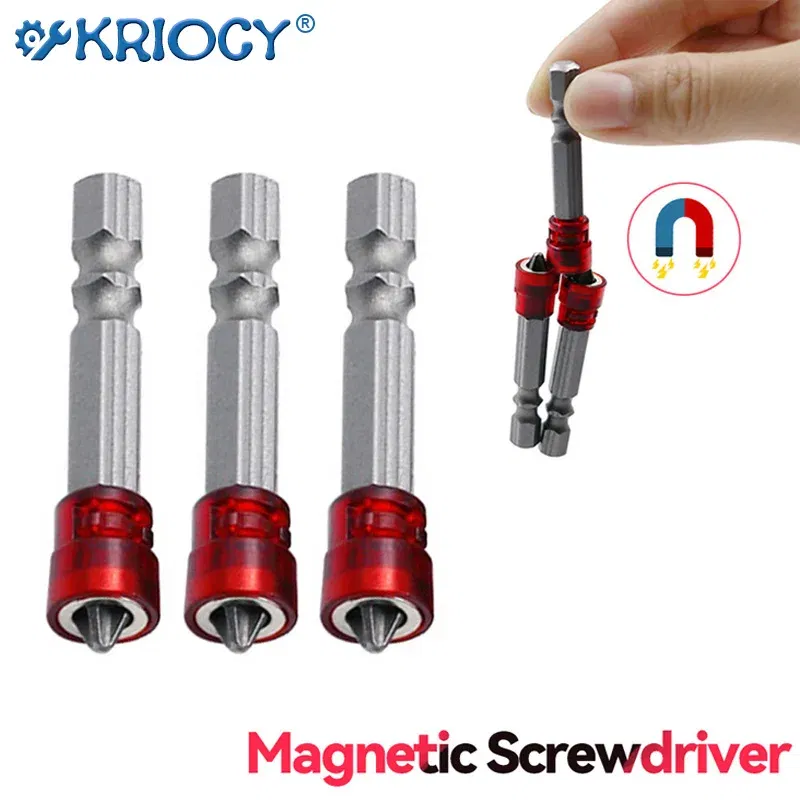 Color: Yellow - Magnetic Screwdriver Bit PH2 Cross-head 1/4 Inch Hex Shank Screwdriver Holder Ring for House Working Electric Screwdriver Kit