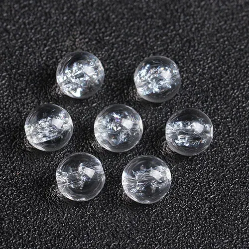 Item Diameter: 10mm - 4A Natural Himalaya Quartz Crystal  Single Bead DIY Jewelry Making