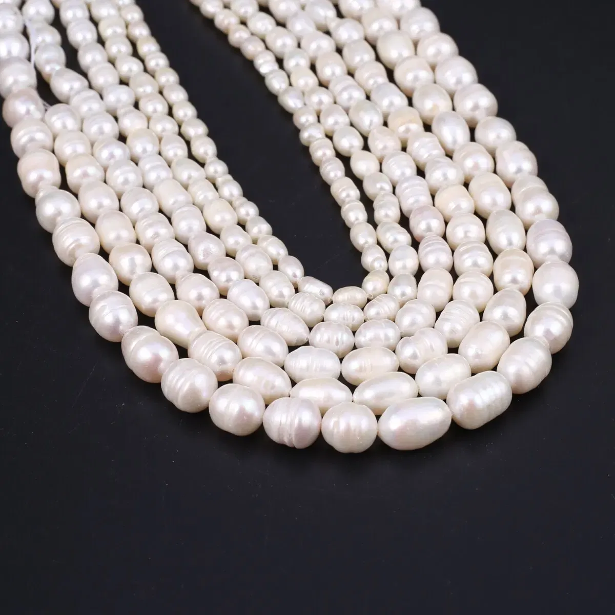 Color: WHITE, Item Diameter: 3mm - Rice Beads A Quality Natural Freshwater Pearls 5-6mm Loose Spacer Beads for Jewelry Making Supplies DIY Women Necklace Bracelet