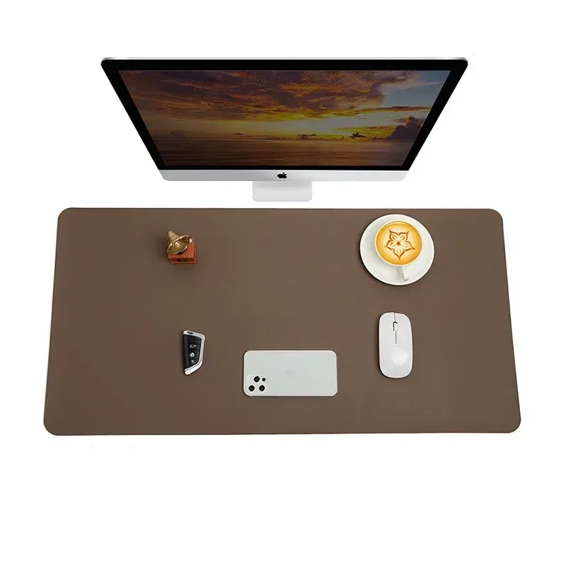 Color: Rose Red - Large Mouse Pad Extra Big Non-Slip Desk Pad Waterproof PU Leather Desk Table Protector Gaming Mouse Mat for Game Office Work