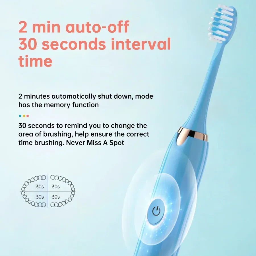 Color: Ivory - Sonic Electric Toothbrush Oral Care Whitening Tooth Brush Rechargeable Automatic Adult IPX7 Waterproof Powerful Smart Toothbrush
