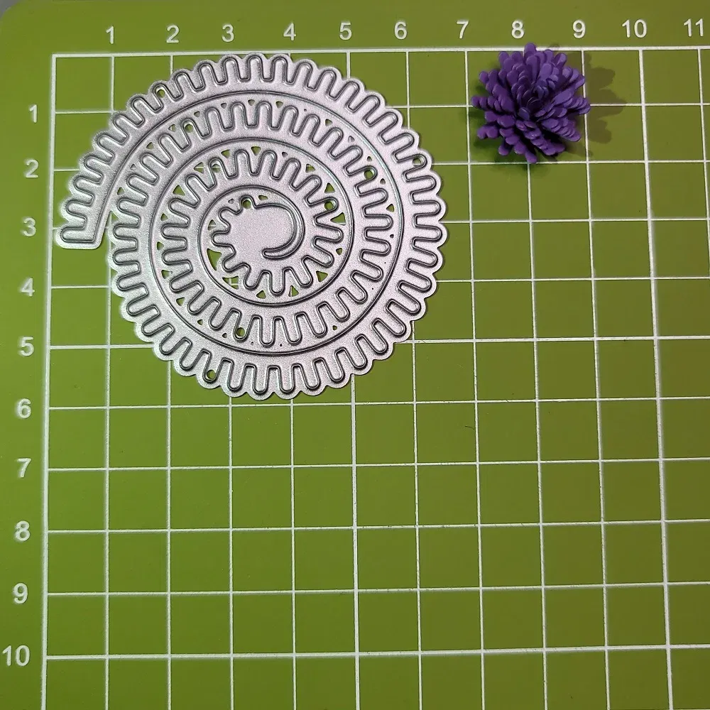 Color: DARK GRAY, Size: S, Ships From: CHINA - 6 Styles Spiral Flower Metal Cutting Dies Scrapbook Embossing Circle Die Cuts Album DIY Craft Cutting Die 2023 New