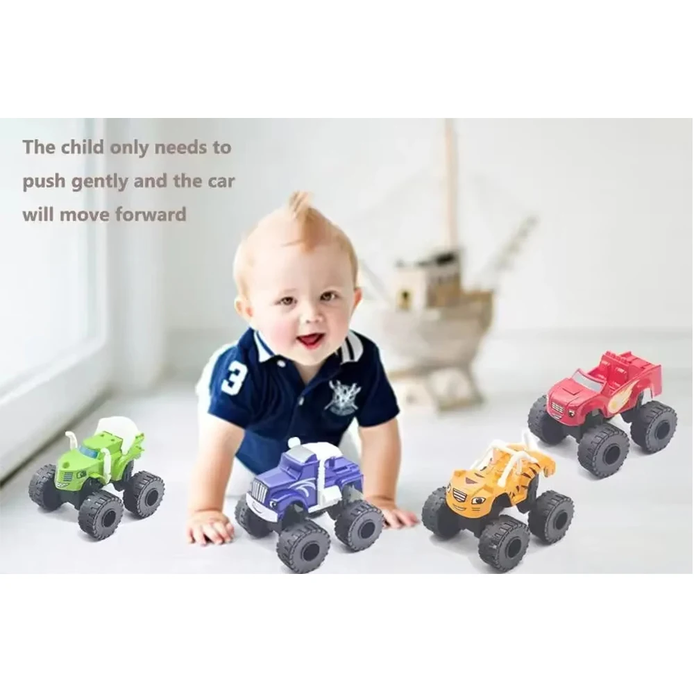 Color: PURPLE - Flame and machine monster Car toys Russian Crusher Truck Vehicles Figure Blaze Toy blaze the monster machines birthday Gifts