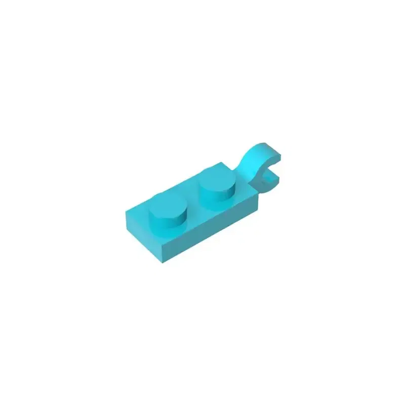 Color: Light Blue - Gobricks 10PCS Bricks PLATE 2X1 W/HOLDER VERTICAL Compatible with 63868 children's toys Assembles Building Blocks Technical 2022