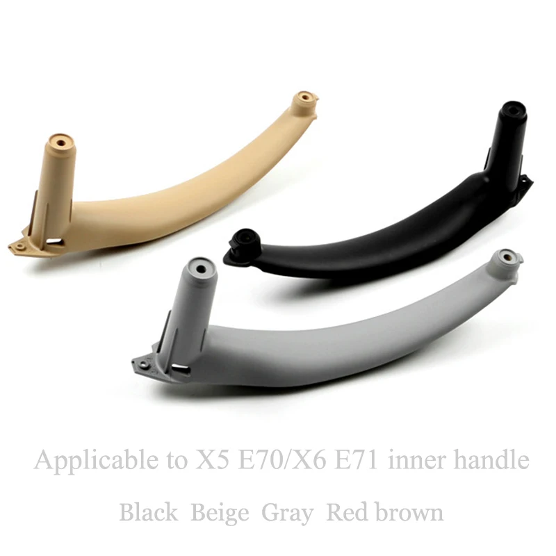 Color: Ivory - Right rudder driving Inner Door Handle For BMW E70 E71 E72 X5 X6 Panel Pull Trim Cover 5141-6969 401 5141 6969 402 Black Beige
