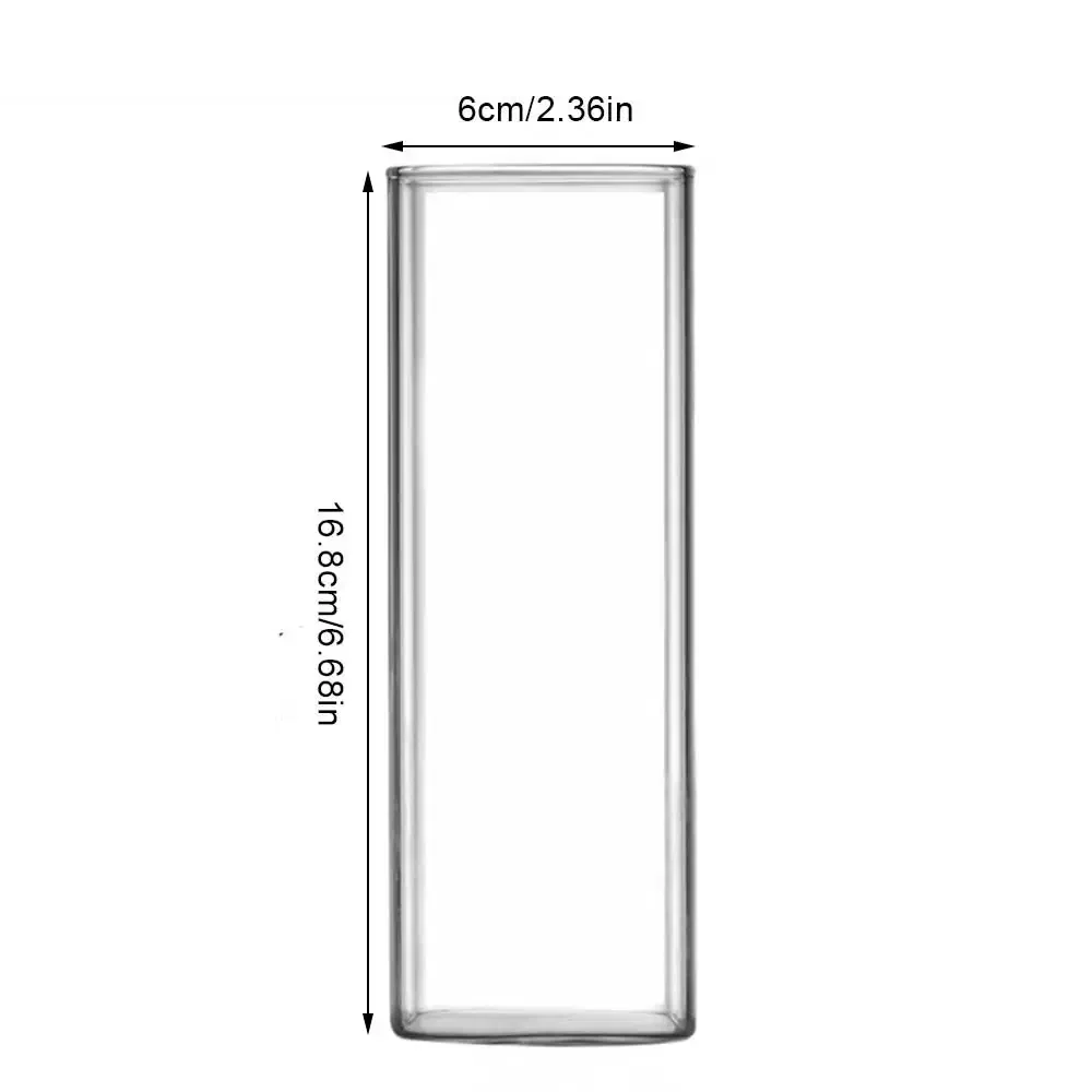 Color: Red, Capacity: 301-400ml - Square Simple Glass Cup Transparent Cold Drink Large-capacity Milk Juice Tea Drink Water Mousse Cups Wine Glass Beer Coffee Mug
