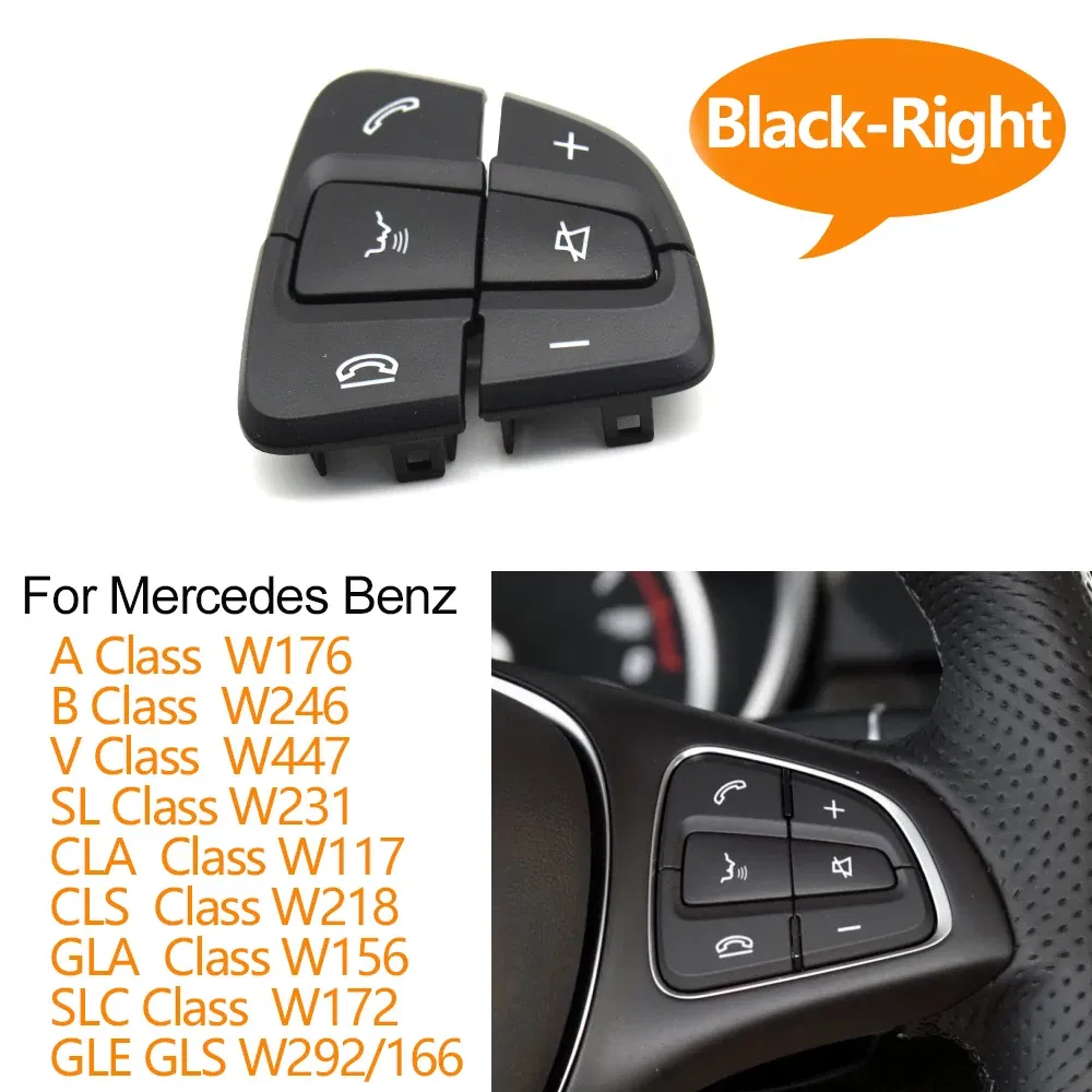 Color: Yellow - Car Steering Wheel Menu Control Switch Buttons For Mercedes Benz A B GLA GLS GLE V Class W176 W246 W156 W166 W292 W117 W218 W231
