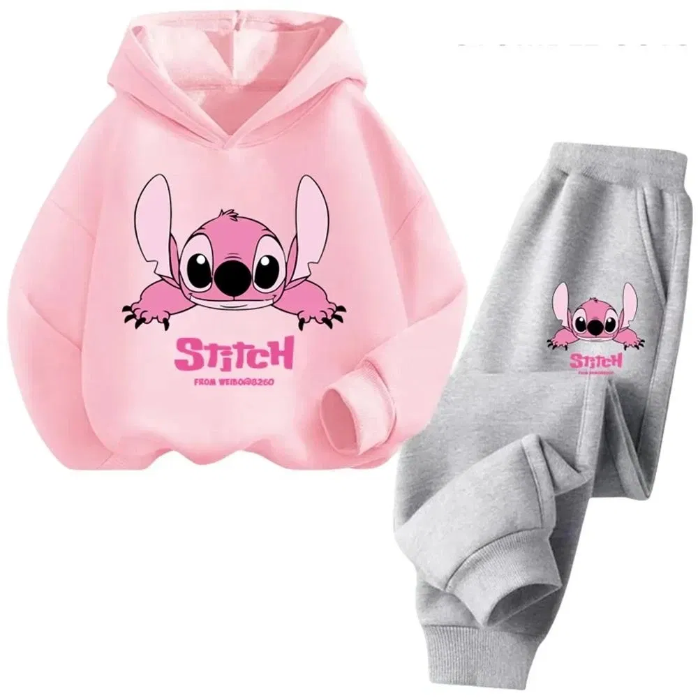 Color: SKY BLUE, Kid Size: 2T - Children Hoodies Stitch Kawaii Fashion Pullover Sweatshirt Anime Trucksuit Manga Cartoons Girls Boy Kids Autumn Casual Clothes
