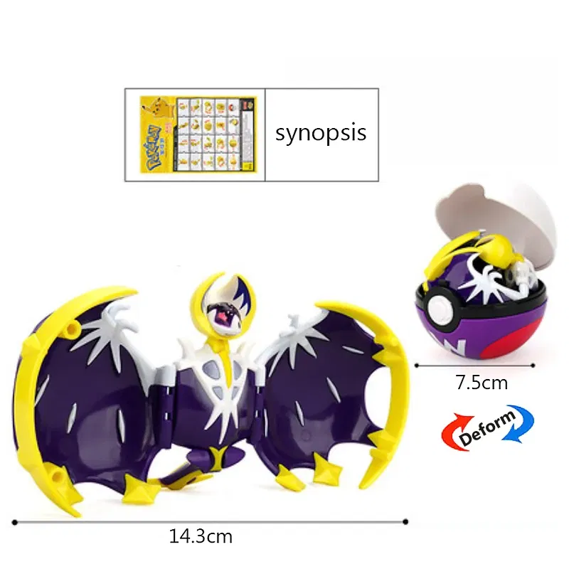 Color: PURPLE - High Quality Pokemon Ball Deformation Toy Pikachu Mewtwo Gyarados Pocket Monster Pokeball Pokemon Action Figure Children Toy Gif