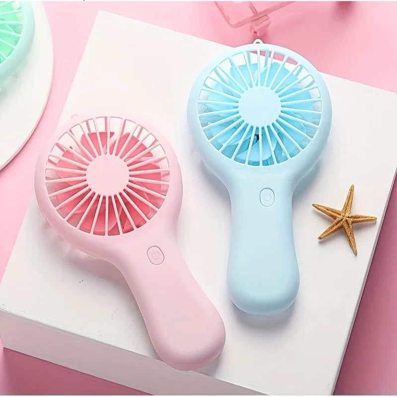 Color: WHITE - 800mAh Mini Portable Pocket Handheld Fan USB Charging Rechargeable Cool Air Travel Cooler Cooling Mini Fans