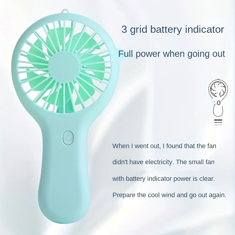 Color: WHITE - 800mAh Mini Portable Pocket Handheld Fan USB Charging Rechargeable Cool Air Travel Cooler Cooling Mini Fans