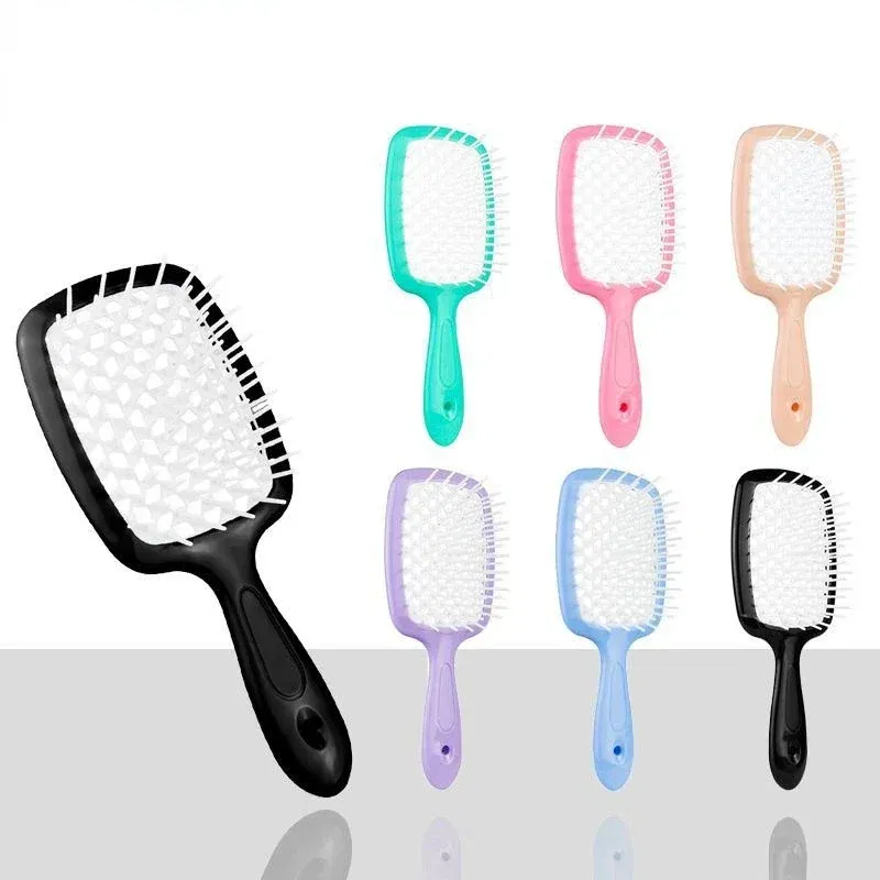 Color: Orange - Scalp Massage Combs for Women Salon Hair Brush Air Cushion Combs Hair Comb Ponytail Combs Hollowing Out Fashion Hair Accessories