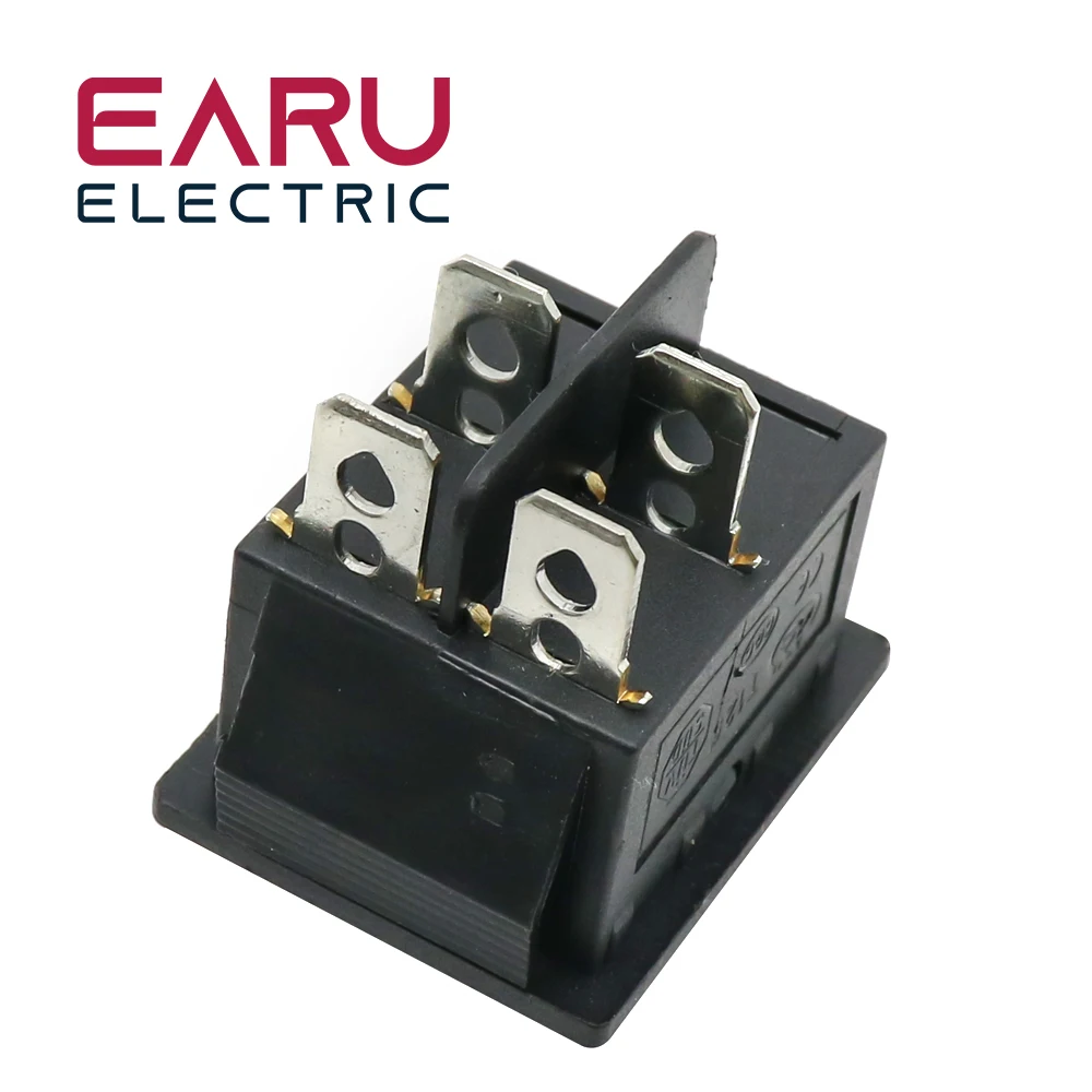 Color: Blue - Latching Rocker Switch Power Switch I/O 4 Pins With Light 16A 250VAC 20A 125VAC KCD4 DPST Red Yellow Green Blue Black Boat