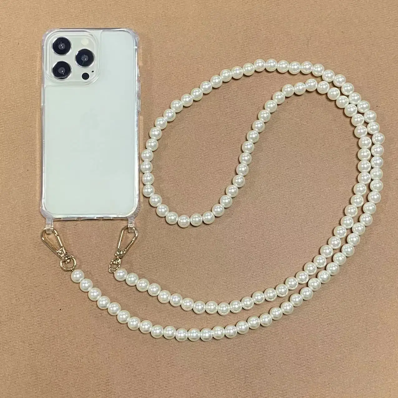 Color: Claret, Bundle: Case & Strap, Material: leather - Korean Pearl Bracelets Chain Case with Lanyard Aesthetic Luxury Shell for Iphone 15 12 14 Pro Max XR X XS 7 8 Plus 15 Pro Cover