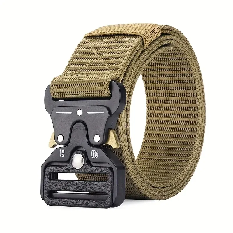 Color: Yellow, Belt Length: 125cm - Men's Belt Outdoor Multi Function Belt High Quality Canvas For Nylon Male Luxury Belts Women's Sports Jeans Belt Neutral Belts