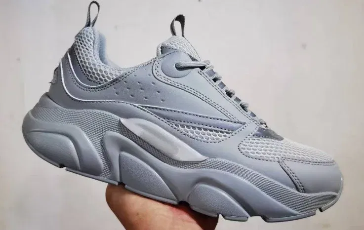 Color: GRAY, Shoe Size: 38 - 2025 new B22 sports and leisure thick soled fashionable retro breathable men's and women's height increasing casual shoes