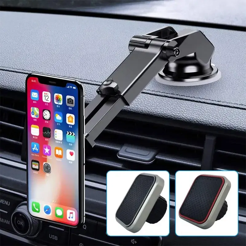 Ships From: spain, Color: WHITE - Magnetic Phone Holder For Car Windscreen, Suction Cup Base Robotic Arm Phone Bracket for Car Dashboard, 360 Degrees Rotation
